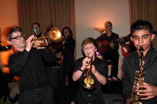 We always enjoy having the Bar/Batmitzvah and his friends join us on stage!